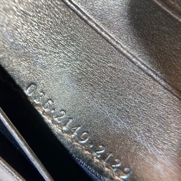 VINTAGE GUCCI JACKIE CHERIE GOLD LEATHER & CANVAS WALLET - Picture 9 of 10